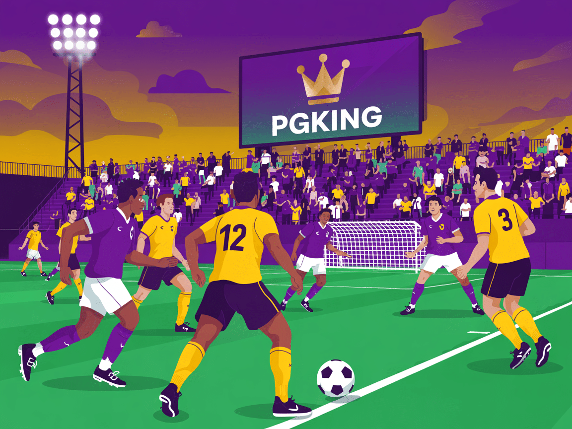 Pertandingan bola antar tim sedang berlangsung